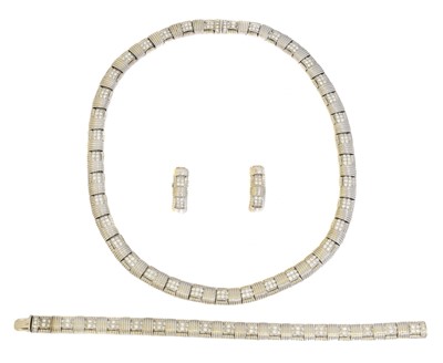 Lot 90 - An 18ct gold diamond suite of jewellery by Roberto Coin