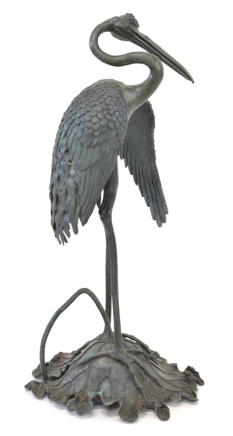 Lot 62 - Japanese bronze figure of a crane