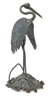 Lot 62 - Japanese bronze figure of a crane