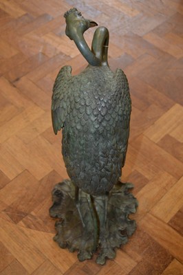 Lot 62 - Japanese bronze figure of a crane