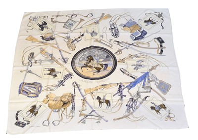 Lot 22 - A Hermès "Cavalerie Francaise" silk scarf by Ledoux