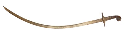 Lot 100 - Turkish Ottoman Shamshir, curved single fuller...