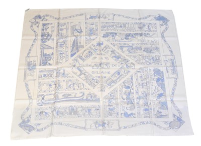 Lot 20 - A Hermès " A la Gloire de Guillaume" silk scarf by Loïc Dubigeon
