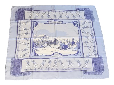 Lot 24 - A Hermès "Plaisirs du Froid" silk scarf by Hugo Grygkar