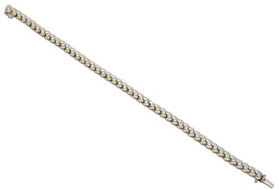 Lot 24 - An 18ct gold diamond line bracelet