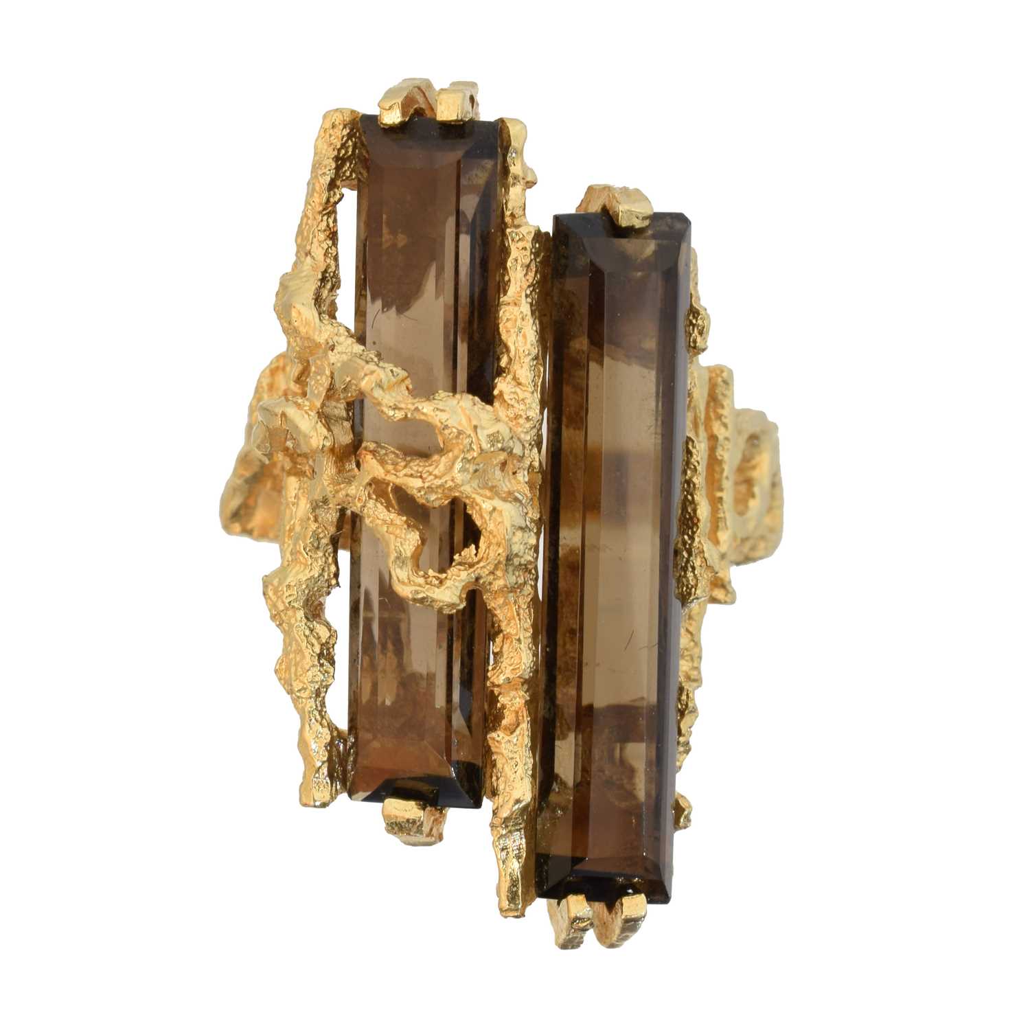Lot 93 - A smoky quartz dress ring by Siffari