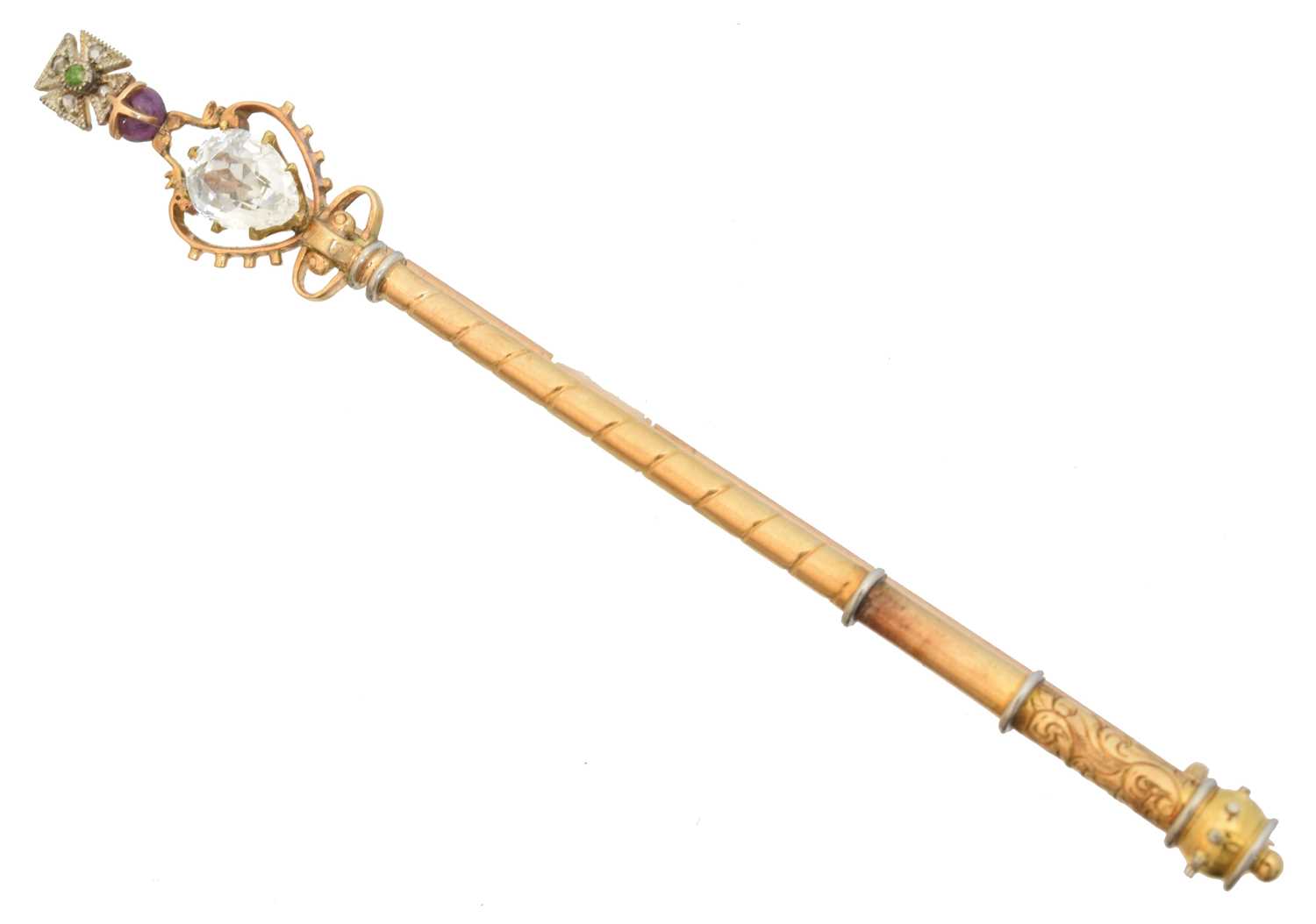 Lot 2 - A vari-gem 'Sovereign's Sceptre' brooch