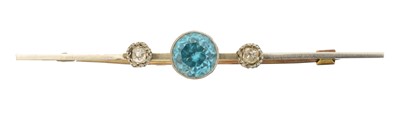 Lot 3 - An early 20th century zircon bar brooch