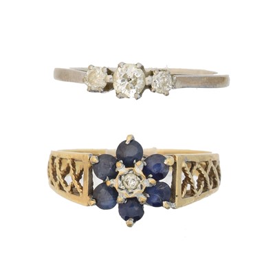 Lot 93 - Two gem set dress rings