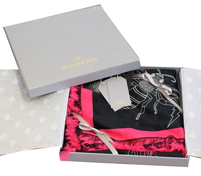 Lot 35 - A Mulberry x Georgia May Jagger 'Bee' silk scarf