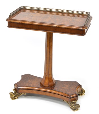 Lot 267 - Regency style burr walnut side table