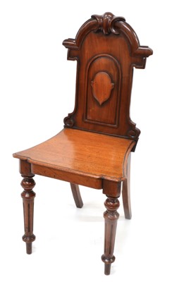 Lot 363 - Victorian mahogany shield back hall chair