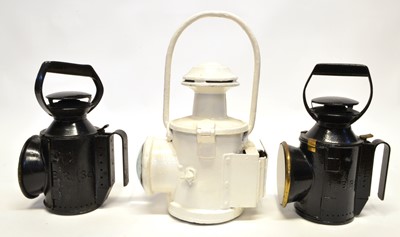 Lot 196 - Two B.R. British Rail 3 aspect handlamps, plus a locomotive headlamp