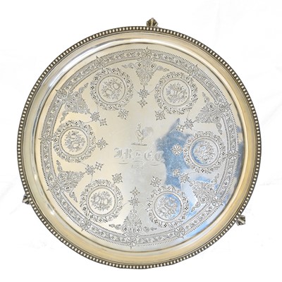 Lot 102 - A Victorian silver salver