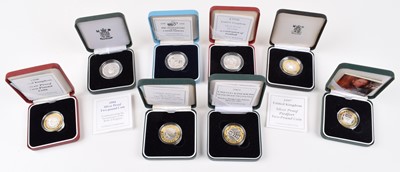 Lot 15 - Assortment of various Royal Mint silver proof coins and a Dhruva Mistry Medal (15).
