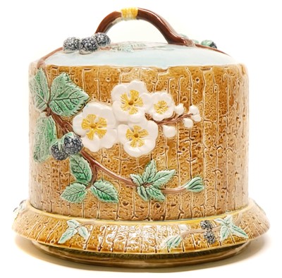 Lot 179 - Joseph Holdcroft Majolica cheese dish and cover