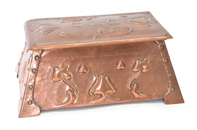 Lot 5 - Arts & Crafts Hammered Copper Casket