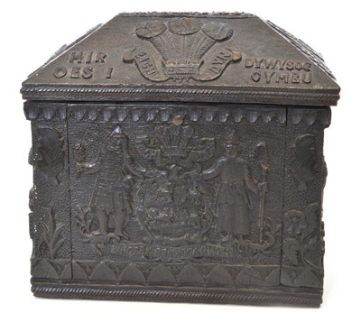 Lot 253 - Mid 19th century Victorian Welsh carved box