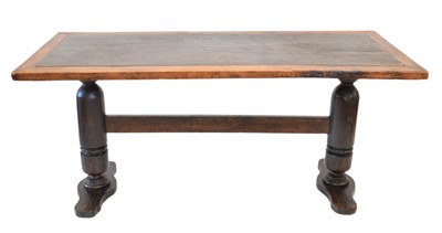 Lot 305 - Mid 19th century and later oak farmhouse refectory dining table