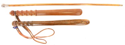 Lot 149 - Two truncheons, one stamped W96, together with...