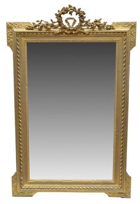 Lot 248 - Mid 19th century rectangular giltwood wall mirror