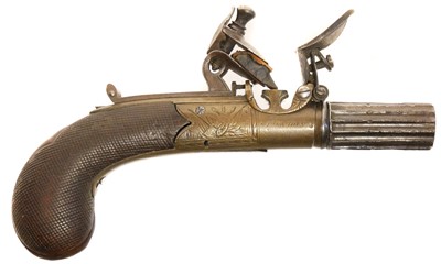Lot 15 - Flintlock pocket pistol by Rawlins of London,...