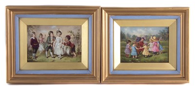 Lot 131 - Pair of framed porcelain panels Vienna