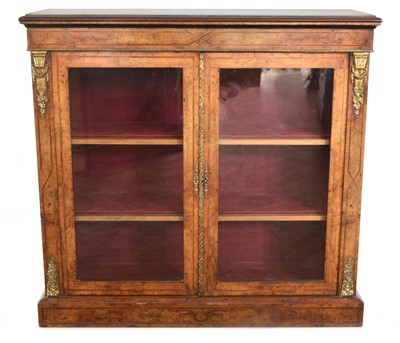 Lot 290 - Late 19th century side cabinet, walnut and gilt brass mounted.
