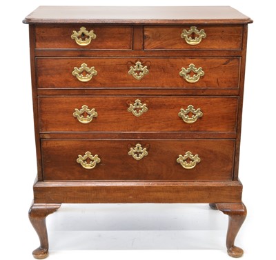 Lot 358 - George III and later walnut chest of drawers