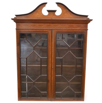 Lot 360 - Edwardian Sheraton revival mahogany top section of a display cabinet