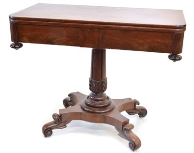 Lot 366 - William IV Mahogany Fold-Over Tea Table