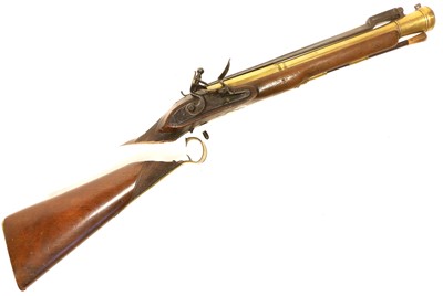 Lot 32 - The damaged parts of a Flintlock Blunderbuss...