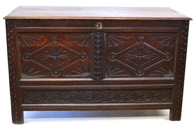 Lot 330 - 18th Century and Later Carved Oak Coffer