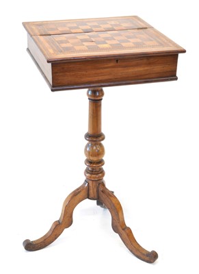 Lot 304 - Victorian walnut combination work and games table