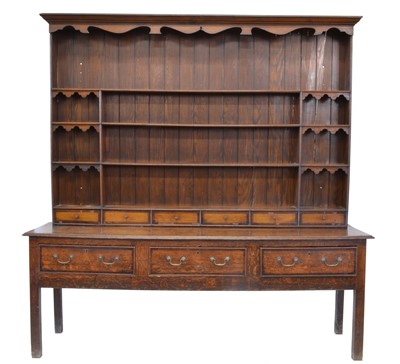 Lot 397 - George III Oak and Mahogany Cross-Banded Dresser