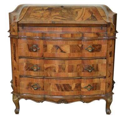 Lot 318 - Early 20th century Dutch walnut bureau