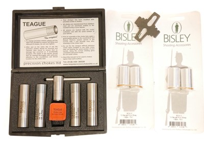 Lot 354 - Cased set of Teague chokes, stamped AYA 410483,...