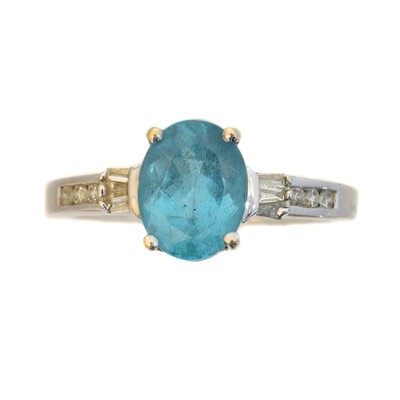 Lot 121 - An 18ct gold apatite and diamond dress ring by Iliana