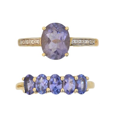 Lot 84 - Two 9ct gold tanzanite dress rings