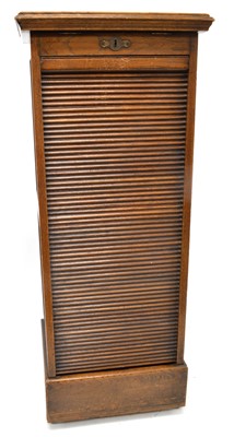 Lot 287 - Early 20th century mahogany tambour fronted filing cabinet