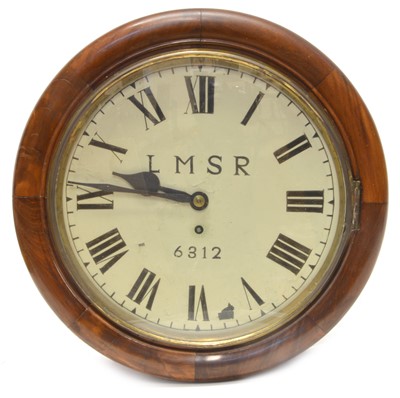 Lot 238 - Early 20th century single fusee circular wall clock