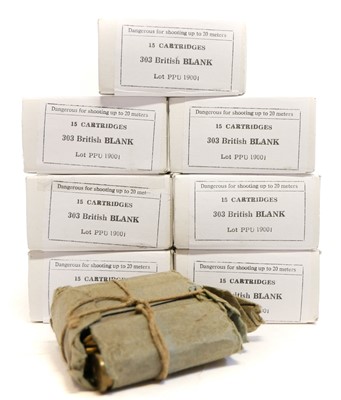 Lot 368 - .303 blank cartridges, contained within seven...