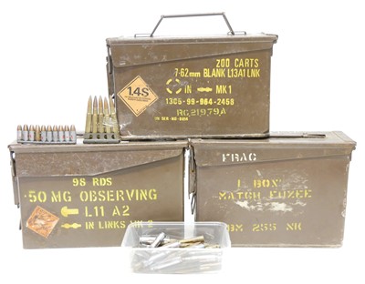 Lot 137 - Approximately two hundred 50 calibre belt...