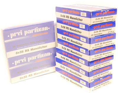 Lot 375 - 8x56 RS Mannlicher Prvi Partizan ammunition,...