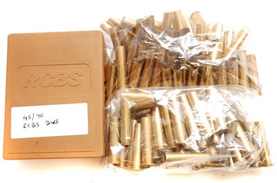 Lot 412 - 45-70 dies and cases, to include a RCBS three...