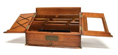 Lot 259 - Edwardian oak desktop stationery box