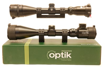 Lot 389 - Optik 3-9x50E boxed telescope and a Nikko...