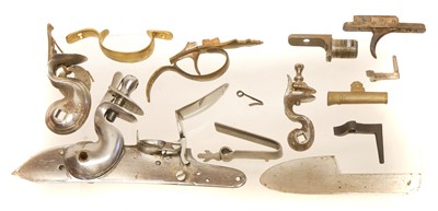 Lot 342 - Collection of muzzle loader gun lock parts