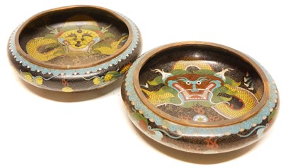 Lot 3 - Pair of Chinese Cloisonne Enamel Bowls