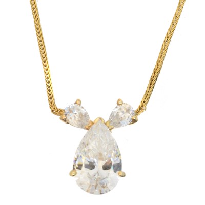 Lot 41 - A, 18ct gold CZ necklace